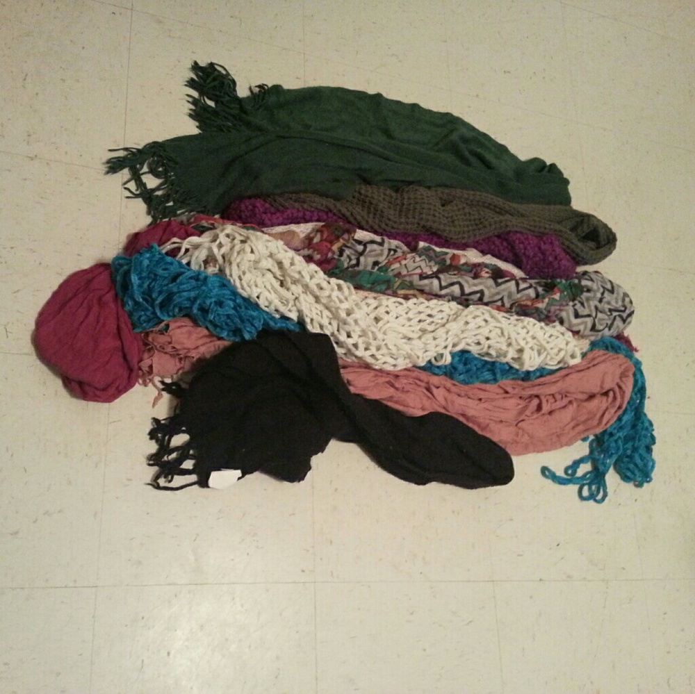 Lot of scarves